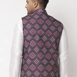 Benstoke Men Printed Nehru Jacket image 2