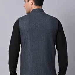Vastraa Fusion Pure Wool Nehru Jacket image 3
