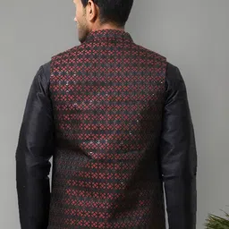 Anouk Printed Woven Nehru Jacket image 4