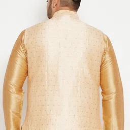 VASTRAMAY Men Plus Size Woven Design Nehru Jacket image 4