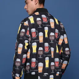 SHOWOFF Men Windcheater Bomber with Patchwork Jacket image 4