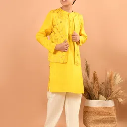 LilPicks Boys Mandarin Collar Kurta With Pyjamas & Jacket-43
