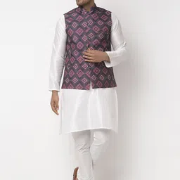 Benstoke Men Printed Nehru Jacket image 4
