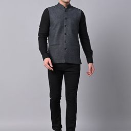 Vastraa Fusion Pure Wool Nehru Jacket image 2