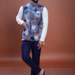 Inkriti Hand Block Printed Nehru Jacket image 3