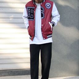 Powerlook Stand Collar Reversible Varsity Jacket-image-52