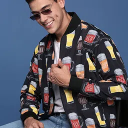 SHOWOFF Men Windcheater Bomber with Patchwork Jacket image 1