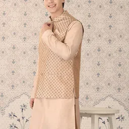 Ode by House of Pataudi Woven Design Nehru Jackets-picture-40