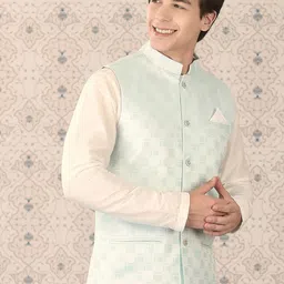 Ode by House of Pataudi Woven Design Nehru Jacket-picture-55