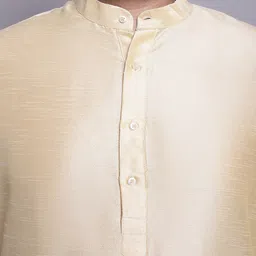 SOJANYA PLUS Plus Size Dupion Silk Straight Kurta With Pyjamas & Printed Nehru Jacket image 2
