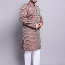 SOJANYA PLUS Ethnic Motifs Woven Design Regular Kurta With Pyjamas & Nehru Jacket-18