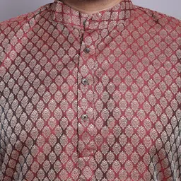 SOJANYA PLUS Ethnic Motifs Woven Design Regular Kurta With Pyjamas & Nehru Jacket image 3