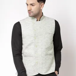 KLOTTHE Men Cream Nehru Jackets-55