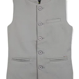 Gini and Jony Boys Woven Design Mandarin Collar Nehru Jacket-10