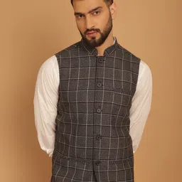 even Checked Nehru Jackets image 4
