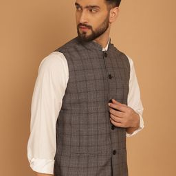 even Checked Nehru Jackets image 5