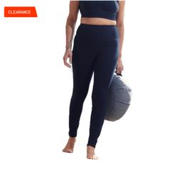 Women's Eco-Designed Technical Cotton Yoga Leggings - Black-image-25