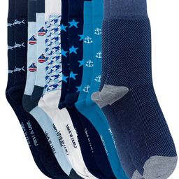 Mint & Oak Men Pack Of 6 Patterned Moisture Wicking Calf Length Socks-picture-3