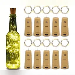SPARK WORLD Yellow 10 Pieces LED Cork Lights-53