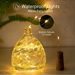SPARK WORLD 10-Pcs Yellow Cork LED String Lights image 5
