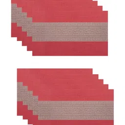 YELONA Red 10 Pieces Textured Rectangular Table Placemats image 5