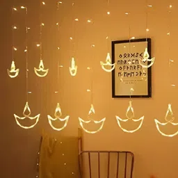 ENORMITY  Yellow Diya Shaped  LED String Lights With Controller-15