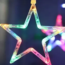 SPARK WORLD Yellow & Green Star Shaped Bulb String Lights-32
