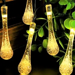 SPARK WORLD Yellow Teardrop Shaped String Lights-11