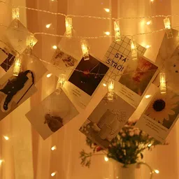 SPARK WORLD 10 Yellow Photo Clip  LED String Lights-32