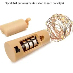 SPARK WORLD Yellow Rice Shaped  Cork LED String Lights-46