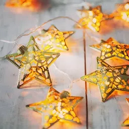 SPARK WORLD Yellow Star Shaped LED Rice String Lights-58