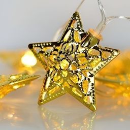 SPARK WORLD Yellow Star Shape String Lights-15