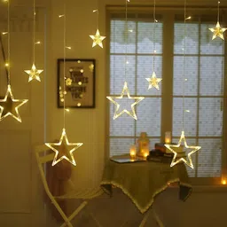 SPARK WORLD Yellow Star Shaped String Lights-29