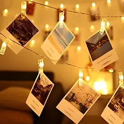 SPARK WORLD Yellow LED Photo Clip String Lights-14