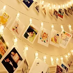 SPARK WORLD Yellow LED 12 Photo Clip String Lights-29