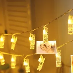 SPARK WORLD Yellow Photo Clip-Shaped String Lights-26
