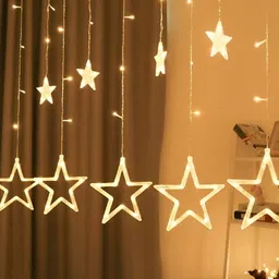 SPARK WORLD 138 Yellow Star Shaped LED String Lights-25