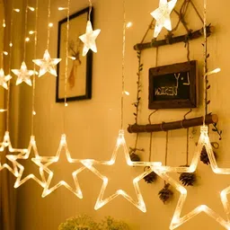 SPARK WORLD Yellow Star Shape String Lights-12