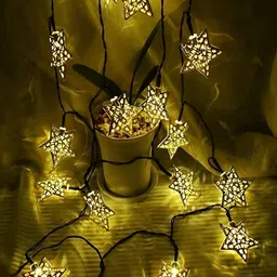 SPARK WORLD Yellow Star Shaped LED String Lights-36
