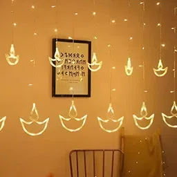 SPARK WORLD Yellow Diya-Shaped String Lights image 3