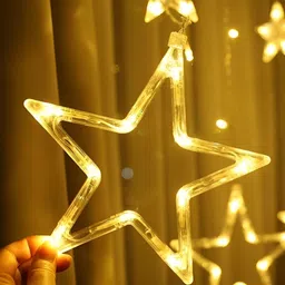 SPARK WORLD Yellow & White Waterproof Star String Lights image 2