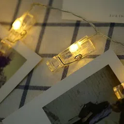 SPARK WORLD Yellow Photo Clip-Shaped String Lights image 3
