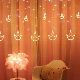 SPARK WORLD Yellow Diya-Shaped String Lights image 5