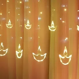 SPARK WORLD 138 Yellow Diya Shaped LED String Lights image 2