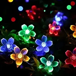 SPARK WORLD Green & Pink Blossom Flower Shape LED Fairy String Lights image 3