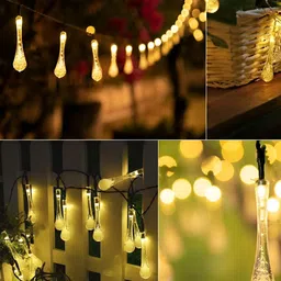 SPARK WORLD Yellow Teardrop Shaped String Lights image 2