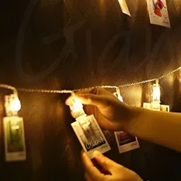 SPARK WORLD Yellow  Photo Clip Shape String Lights image 3