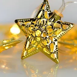 SPARK WORLD Yellow Star Shaped 12 LED String Lights image 3