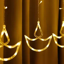 SPARK WORLD Yellow Diya Shaped String Lights image 4