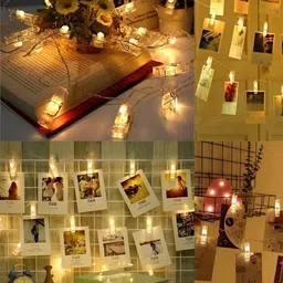 SPARK WORLD Yellow  Photo Clip Shape String Lights image 4